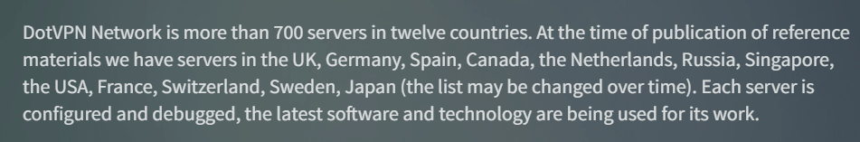 Dot在12個不同國家提供700台服務器